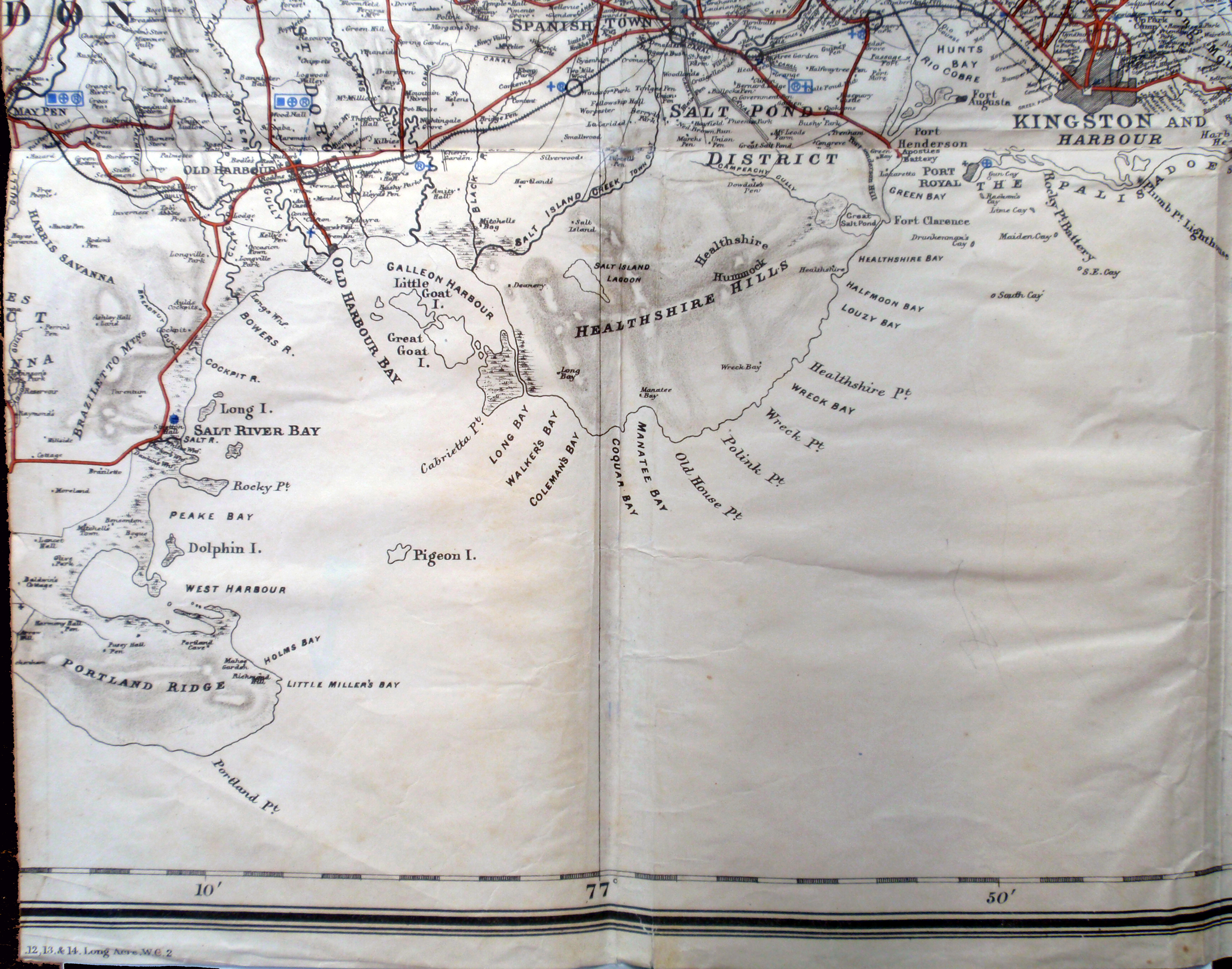 Clarendon, St Catherine St Andrew Jamaica Map